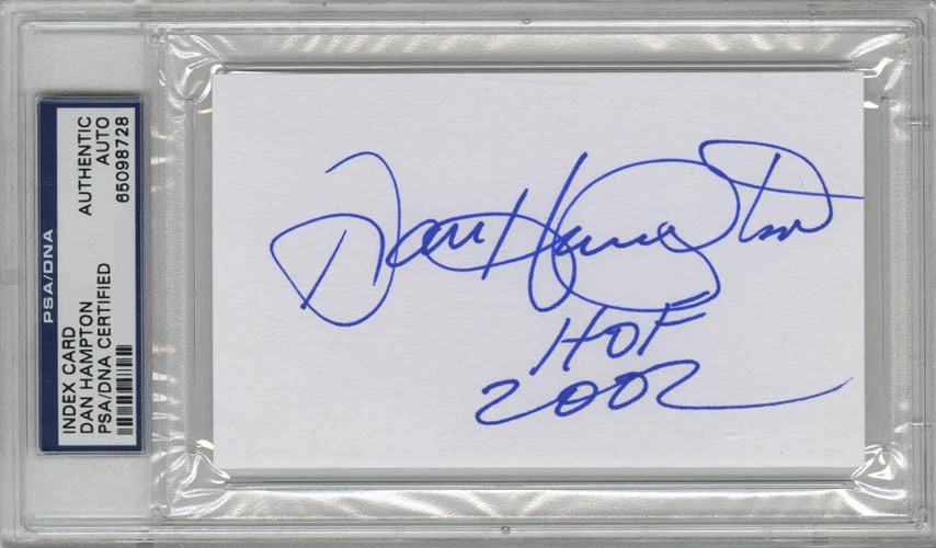 Dan Hampton SIGNED 3x5 Index Card + HOF 2002 Chicago Bears PSA/DNA AUTOGRAPHED - Image 1 of 1