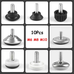 10Pcs Leveling Machine Feet M6 M8 M10 Screw in Height Tilting Feet Adjustable - Picture 1 of 26