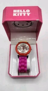 Hello Kitty Sanrio Uhr Pink Gelb, Orange Kautschuk Neu "Braucht neue Batterie"  - Bild 1 von 4