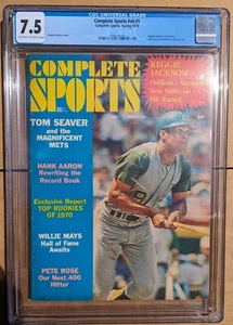Reggie Jackson, Complete Sports, Spring 1970, CGC 7.5, Newsstand - Picture 1 of 4