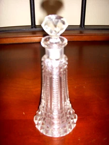 1900's Tall Cut Crystal Perfume Bottle with Faceted Ball Stopper - Picture 1 of 5
