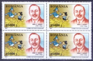 Romania 2001 MNH Blk, Walt Disney, Animation, Cartoons  - Picture 1 of 1