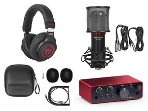 Focusrite Scarlett Solo 4th Gen USB Recording Audio Interface + Mic + Headphones - Picture 1 of 12
