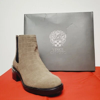 Vince Camuto Suede Croco Chelsea Boots Kelivena in Sable, Size 6.5 M - NIB - Изображение 1 из 4