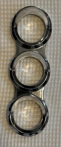 Freightliner Cascadia Chrome Small Vertical 3 Gauge Cluster W/ Visors - Picture 1 of 3