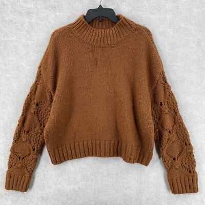 Небеса синий свитер женщин средний капот свободного трикотажа воздушный шар рукава укороченный - Изображение 1 из 4