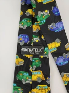 Gitano Fratello Men's Silk Neck tie Vintage Car VW Beetle theme Handmade - Picture 1 of 7