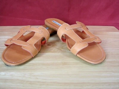 MANOLO BLAHNIK GORGEOUS OPEN TOE SANDALS LEATHER, sz 40  ITALY - Image 1 of 4