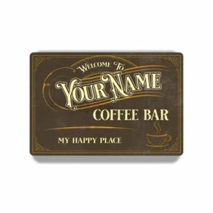 Insegna personalizzata marrone bar caffè INSEGNA METALLO PERSONALIZZATA o DECALCOMANIA - Foto 1 di 18