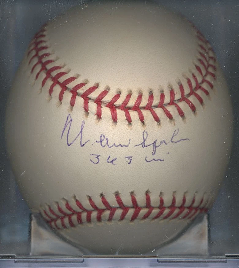 Warren Spahn 363 wins Milwaukee Braves Autographed Signed ONL Baseball COA - Image 1 of 1