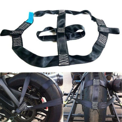Motorcycle Rear Wheel Handlebar Transport Tie Down Strap Safety Belt Universal - Image 1 of 4