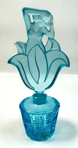 Vintage J. Pesnicak signiertes Glas Parfum Frau Blume 7,5" Tschechien, RAR - Bild 1 von 5