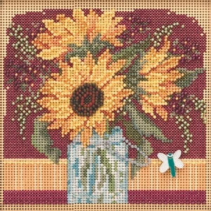 Sunflower Bouquet Cross Stitch Kit Mill Hill 2019 Buttons Beads Autumn MH141924 - Picture 1 of 2