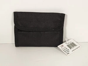 ROTHCO #11629 WALLET Deluxe Tri-Fold ID Nylon w/5 Pockets - BLACK - Foto 1 di 4