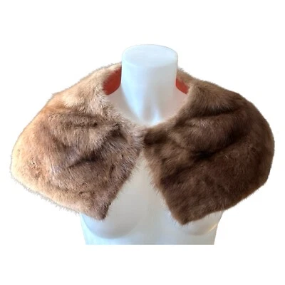 Vintage beige wide fur mink collar 33”x 8” - Image 1 of 4