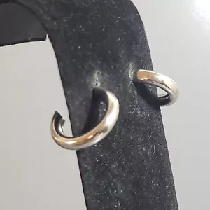 "Pendientes de aro colgantes en tono plateado mediados de siglo retro modernista boho perforados de 1" - Imagen 1 de 9