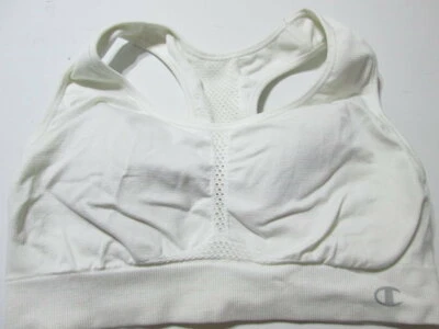 Sujetador deportivo Champion talla XS blanco forrado inalámbrico espalda deportiva pulóver ropa deportiva Foto 1 de 4