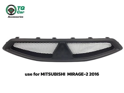 Front grille for MITSUBISHI MIRAGE-2 2016 Matte black Made of plastic ABS - Image 1 of 3