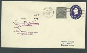 1959 Chicago IL nach Dallas TX über 1. Jet Prop Flt Rte AM9 mit Prexy #844 4.5c----- - Bild 1 von 1