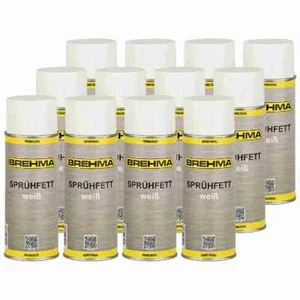 12x BREHMA Sprühfett Weiß mit PTFE -50°C bis +170°C weißes Fettspray Kettenspray - Bild 1 von 3