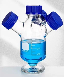 100ml-1000ml V-Typ Reagenzflasche mit Multi GL45 Öffnungen Laborglaswaren - Bild 1 von 10