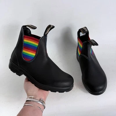Blundstone Original 2105 Chelsea Boots Women's 7.5 Black Rainbow Elastic Slip-On - Image 1 of 4