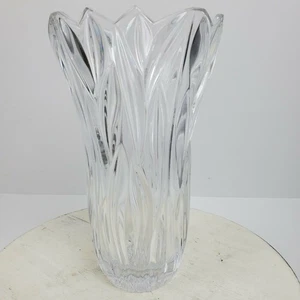 Block 24% Full Lead CRYSTAL 9.75" Vase ART Flower or Candle Holder - Picture 1 of 9