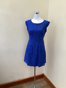 Beautiful Apricot Lace Mini Dress Size 12 Lovely Condition Fully Lined Long Zip - Picture 1 of 4