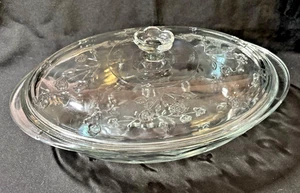 Vintage Anchor Hocking Savanne Floral Oval 2 Quart Ofenfest Auflaufform - Bild 1 von 5