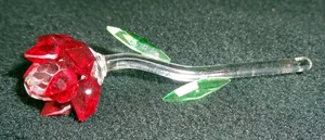 Mini 2-1/4" Glass Rose + Stem - Picture 1 of 4