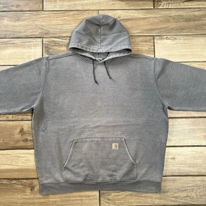 Carhartt Hoodie Jacket Mens Size XXL Gray Pull Over Streetwear Distressed - Picture 1 of 14