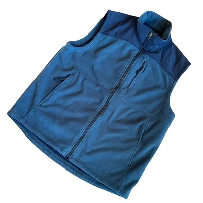 Duluth Trading Co. Men's  L Tall Blue Shoreman's Fleece Gridlock Vest Full Zip - Image 1 of 4