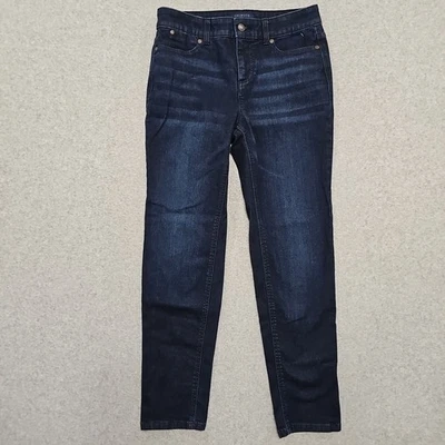 Talbots Jeans Simply Flattering 5 Pocket Size 4 Dark Blue  Denim Stretch Mid... - Image 1 of 4