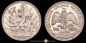 México 1 Peso (27,02g) 1910 México KM-453 EBC- - Picture 1 of 3