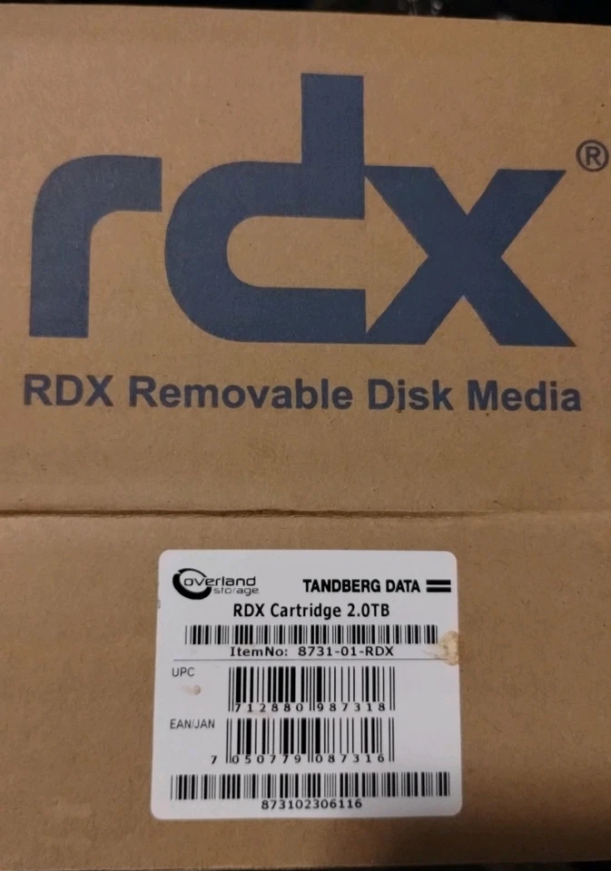 Tandberg Data RDX Cartridge 2TB Removable Disk Media - Image 1 of 3