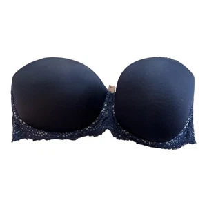 Sujetador Victoria's Secret Dream Angel Talla 36DD Azul Sin Tirantes Azul Oscuro y Encaje  - Imagen 1 de 5