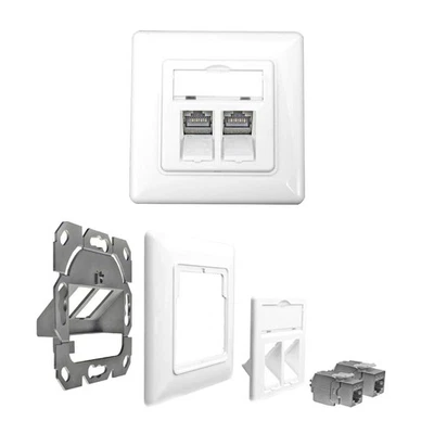 Cat.6A Netzwerkdose Datendose mit Keystone Jack Modul RJ45 10GB LAN ProfiPatch - Bild 1 von 4