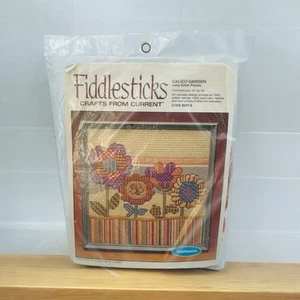 Fiddlesticks Needlepoint Calico Garden Code 8007-6 Long Stitch Crafts 1982 - Imagen 1 de 5