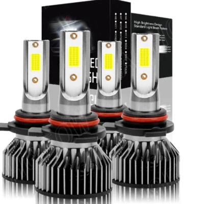 Juego de 4 bombillas LED 9006 9005 Combo de faros haz alto bajo blanco súper brillante Foto 1 de 4