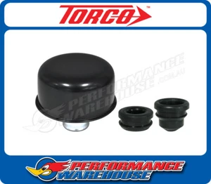 Black Push-in Breather Cap & Grommet Set suit Aftermarket Valve/Rocker Covers - Picture 1 of 2