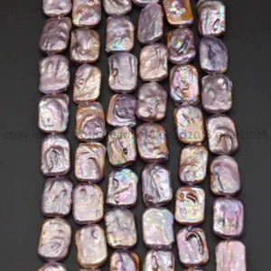 Multicolor Natural Freshwater Baroque Square Rectangle Pearl Loose Beads 15'' - Picture 1 of 11