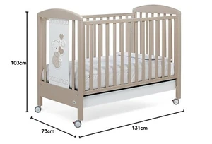 Foppapedretti Dolcecuore 500 Kinderbett Babybett Seitenteil verstellbar, Taupe - Bild 1 von 1