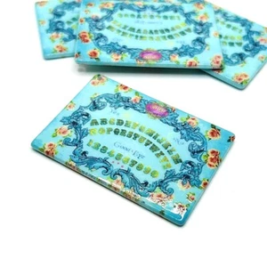 1 or 4 BULK pcs Blue Flowered Ouija Board Charms - US Seller - BL1428 - Picture 1 of 4