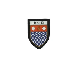 Patch printed embroidery souvenir shield crest city travel flag shkoder albania - Bild 1 von 1