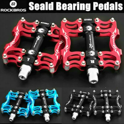 ROCKBROS 9/16" Bicycle 2 Bearing Pedals Aluminum MTB Road XC Bike Pedal - Image 1 of 4