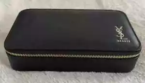 YSL Beauty Black Faux Leather Makeup Cosmetic Case Bag Box with Mirror - Picture 1 of 14