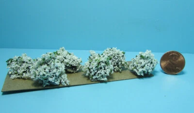 Dollhouse Miniature Outdoor Border Plants Shrubs White Set of 6 CABPL12 - Image 1 of 3