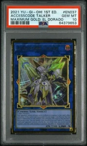 2021 MAXIMUM GOLD: EL DORADO EN037 ACCESSCODE TALKER 1ST EDITION PSA 10,POP 2 - Picture 1 of 2