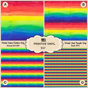 Aquarell Regenbogenmuster HTV, Siser HTV, bedruckt HTV, Kleber Vinyl 937 - Bild 1 von 6
