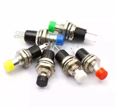 Small Circular Button PBS-110 Self Resetting 2-pin Jog Power Button Switch 7MM - Image 1 of 4